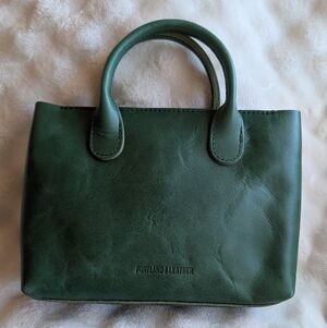 Portland Leather Large Raindrop Tote – Surf Green – Structured Full Grain